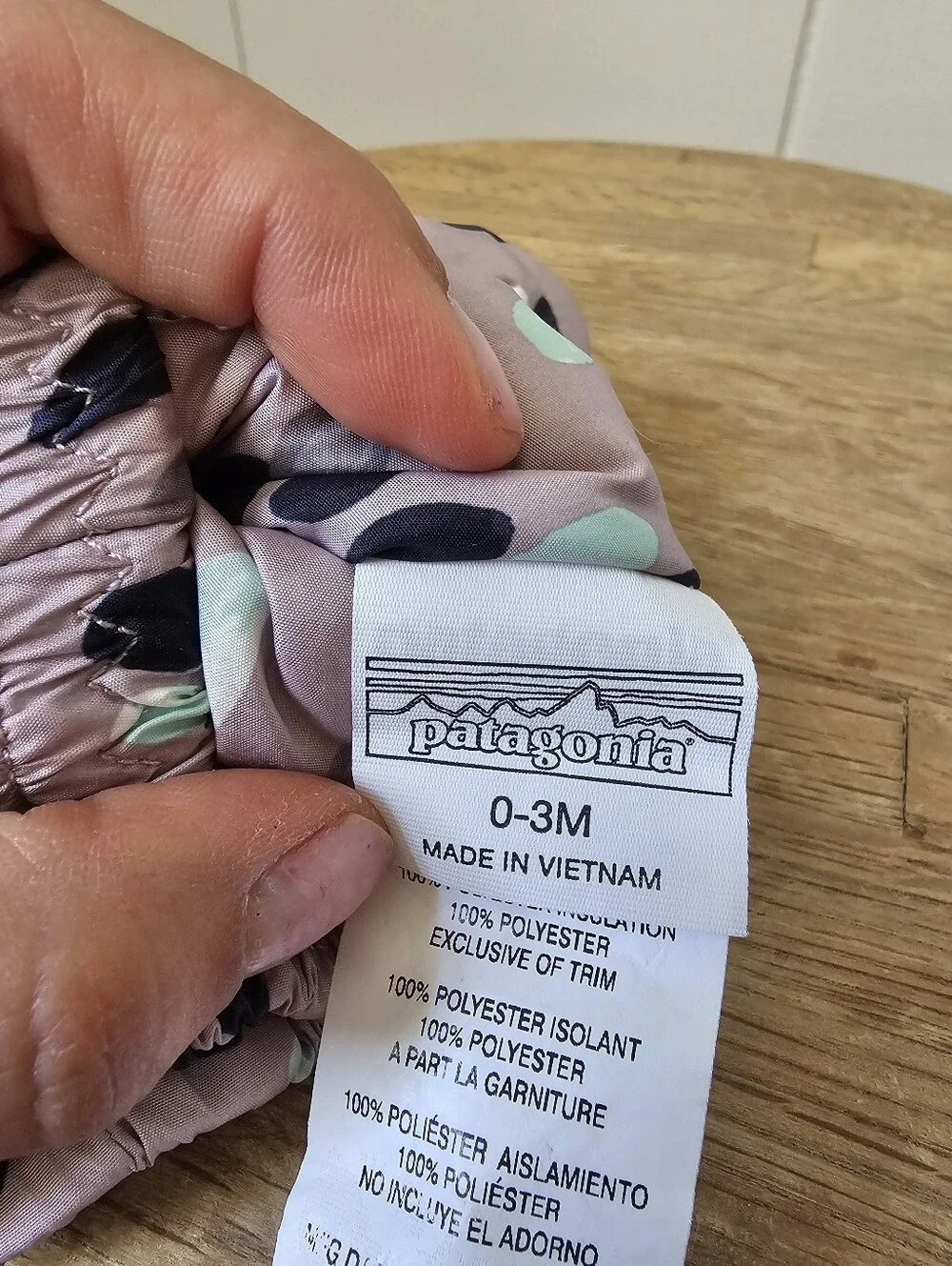 Patagonia Infant Newborn Polka Dot Winter Mittens with Navy & Mint Accents
